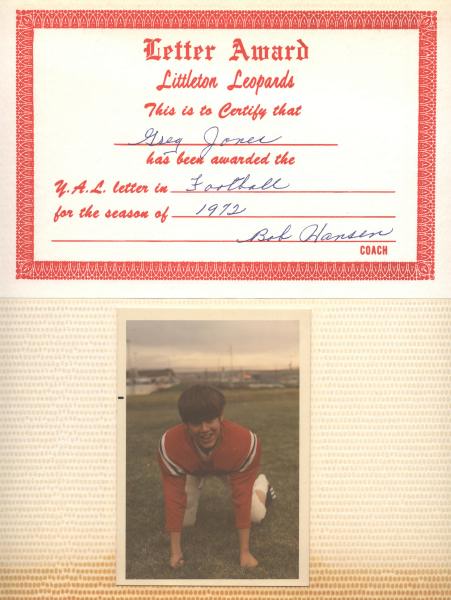 07000 1972 Littleton Leopards Football Cert and Ind Photo