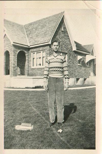 Wilford Jones by Home of Harold and Ruth Griffin, 1950 or 1951, Newton, Utah